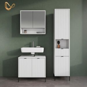 wohnli-moebel-suche-800000883223-1 WASCHTISCHUNTERSCHRANK ATERNO Weiß 70 x 63 cm mit 2 Türen Holzwerkstoff Livinity® Möbel > Schränke > Badezimmerschränke > Waschbeckenunterschränke Weiß