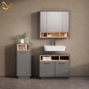 wohnli-moebel-suche-800000883238-1 MIDISCHRANK Temo Anthrazit 30 x 93 cm Holzwerkstoff Livinity® Möbel > Schränke > Badezimmerschränke Anthrazit