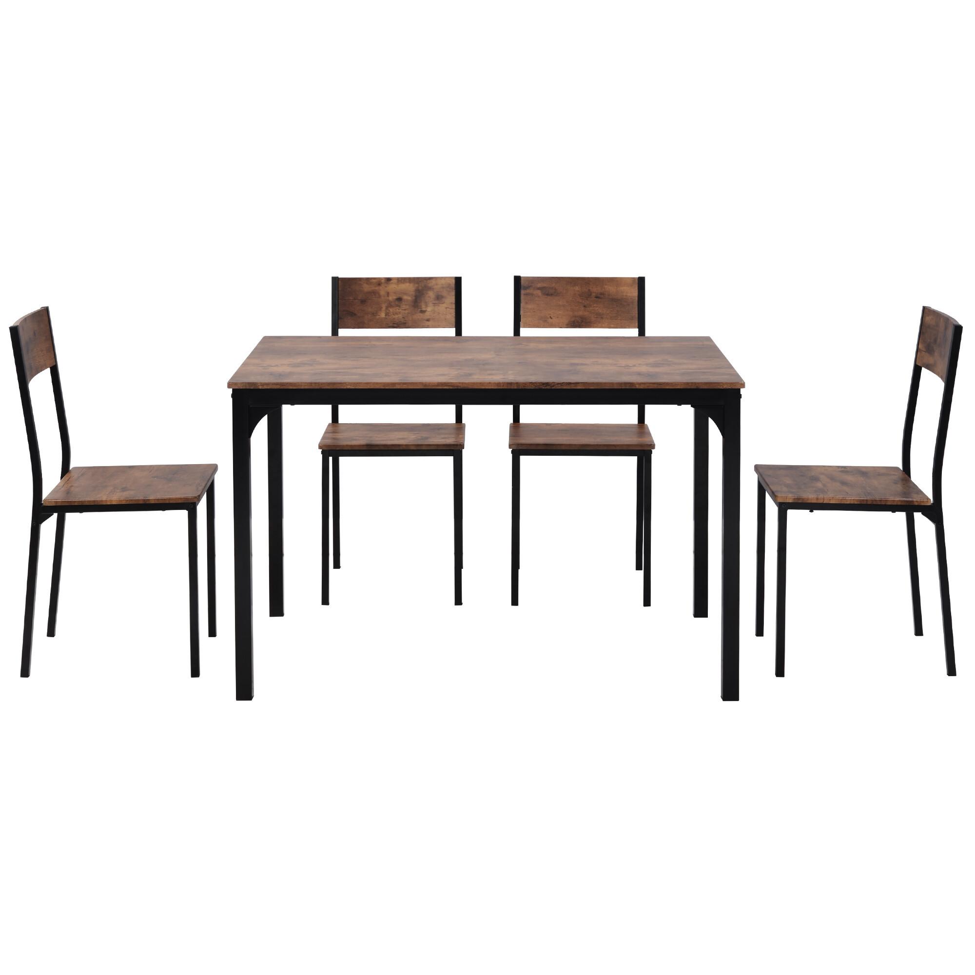 wohnli-moebel-suche-800000887448 Wohnli Möbelsuche - ESSZIMMERGRUPPE in vintagebraun & metall mit 4 stühlen & platzsparendem design