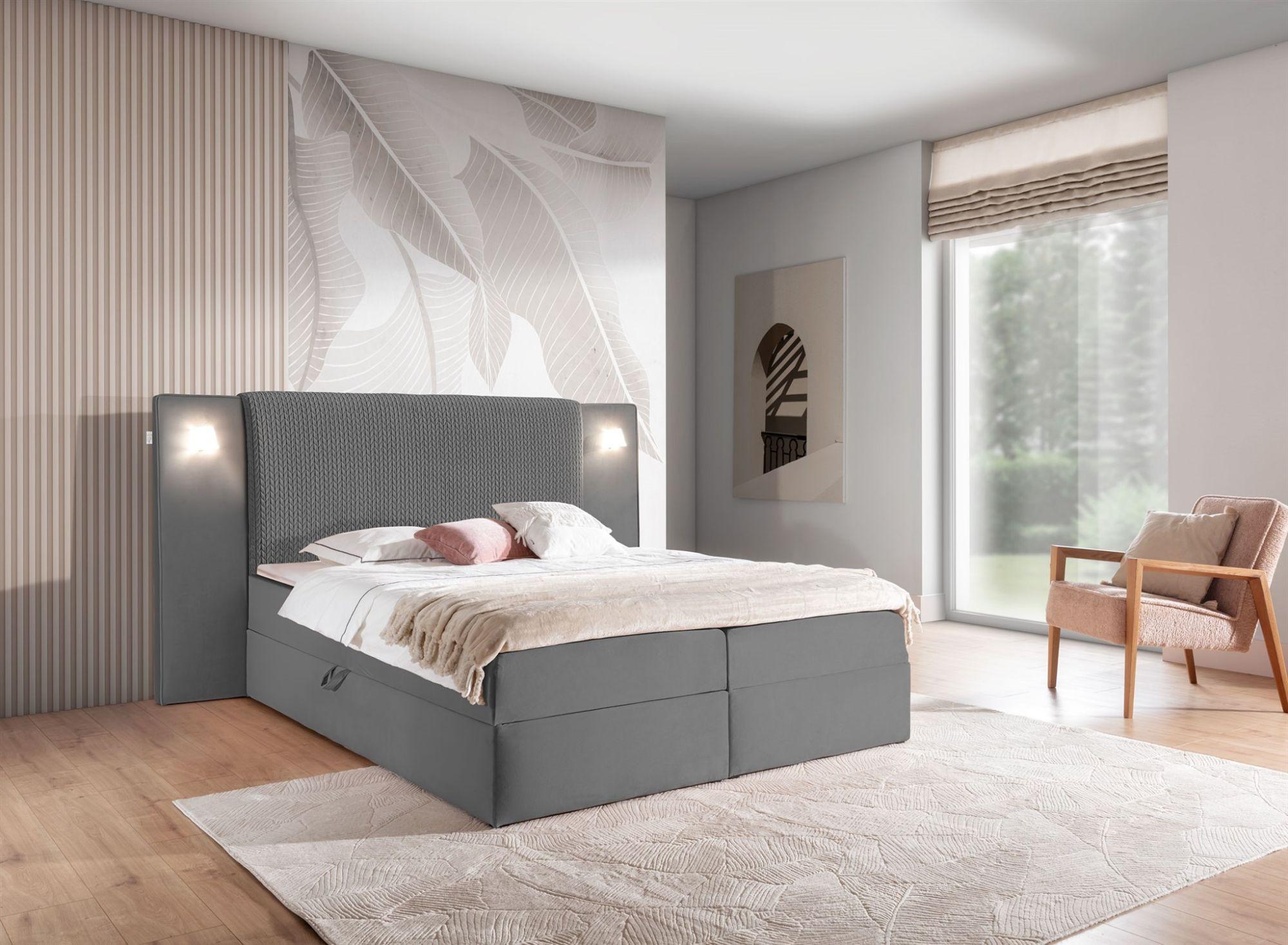 BOXBETT Marten überlänge Set.1 Textil Fun Möbel Möbel > Betten > Boxspringbetten Grau