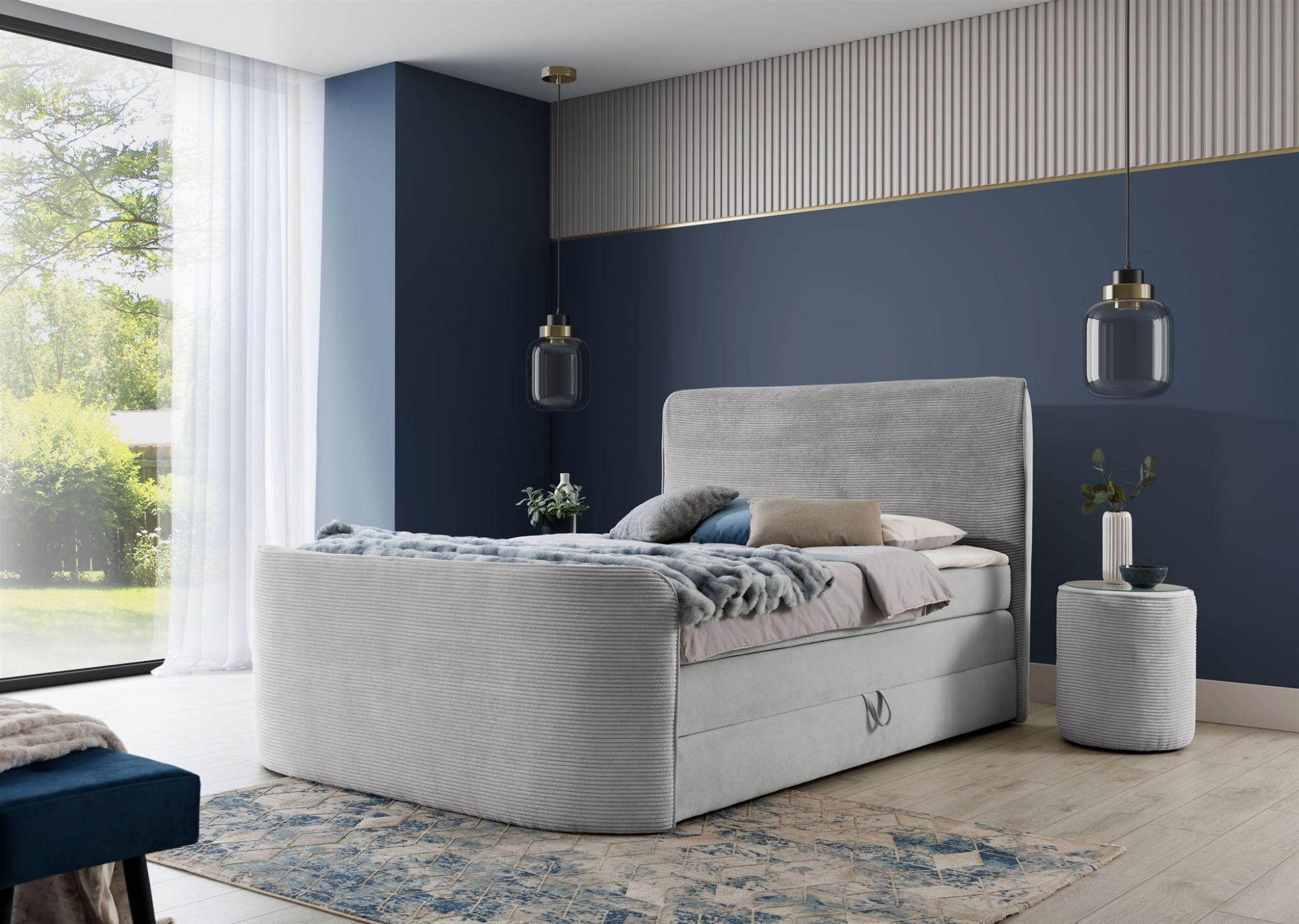 BOXSPRINGBETT Body In Stoff Paros Textil Fun Möbel Möbel > Betten > Boxspringbetten Grau
