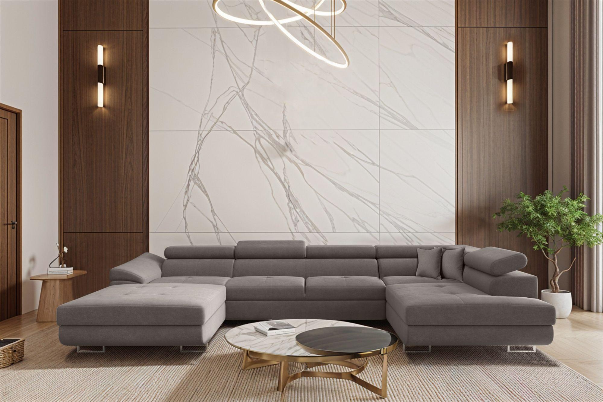 wohnli-moebel-suche-800000888201-1 WOHNLANDSCHAFT Carmelo In Nova Textil Fun Möbel Möbel > Sofas & Couches > Wohnlandschaften > Wohnlandschaften U-Form Grau