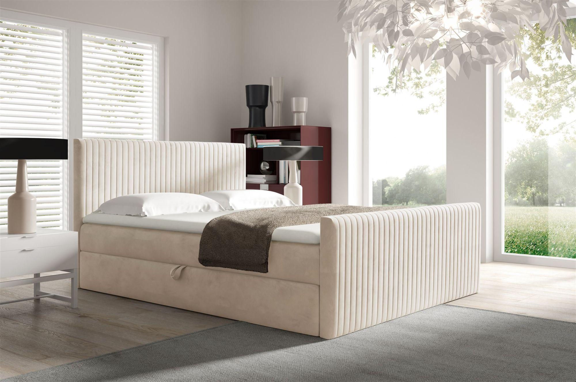 BOXBETT Adrien In Fresh Textil Fun Möbel Möbel > Betten > Boxspringbetten Weiß