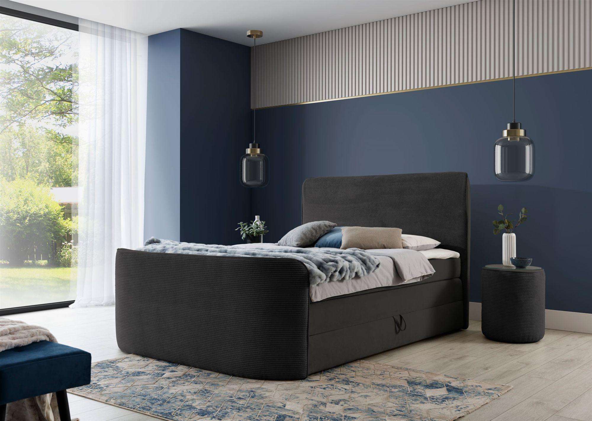 wohnli-moebel-suche-800000888233-1 BOXSPRINGBETT Body In Stoff Paros Textil Fun Möbel Möbel > Betten > Boxspringbetten Schwarz