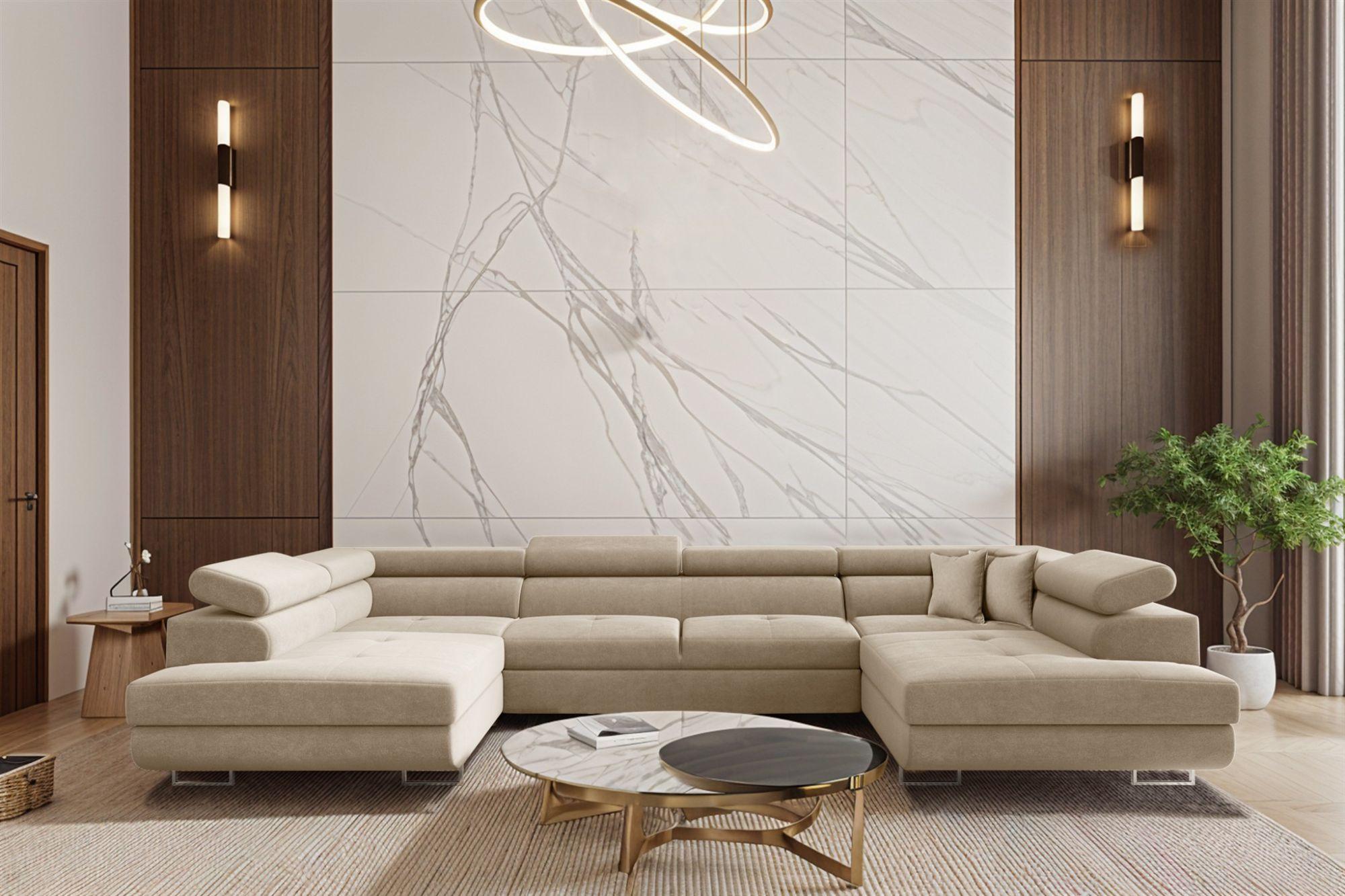 wohnli-moebel-suche-800000888236-1 WOHNLANDSCHAFT Carmelo In Nova Textil Fun Möbel Möbel > Sofas & Couches > Wohnlandschaften > Wohnlandschaften U-Form Beige