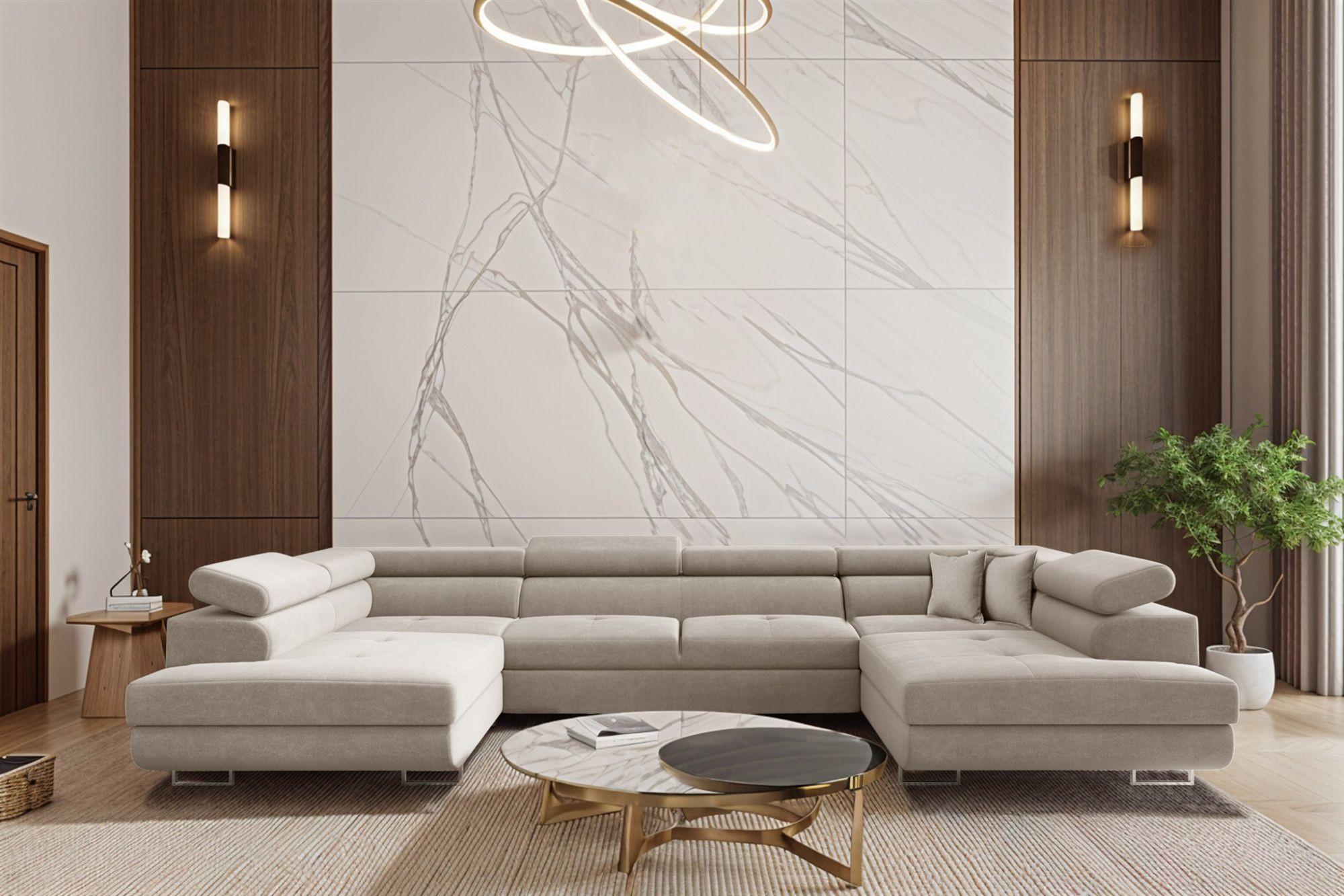 wohnli-moebel-suche-800000888247-1 WOHNLANDSCHAFT Carmelo In Nova Textil Fun Möbel Möbel > Sofas & Couches > Wohnlandschaften > Wohnlandschaften U-Form Grau