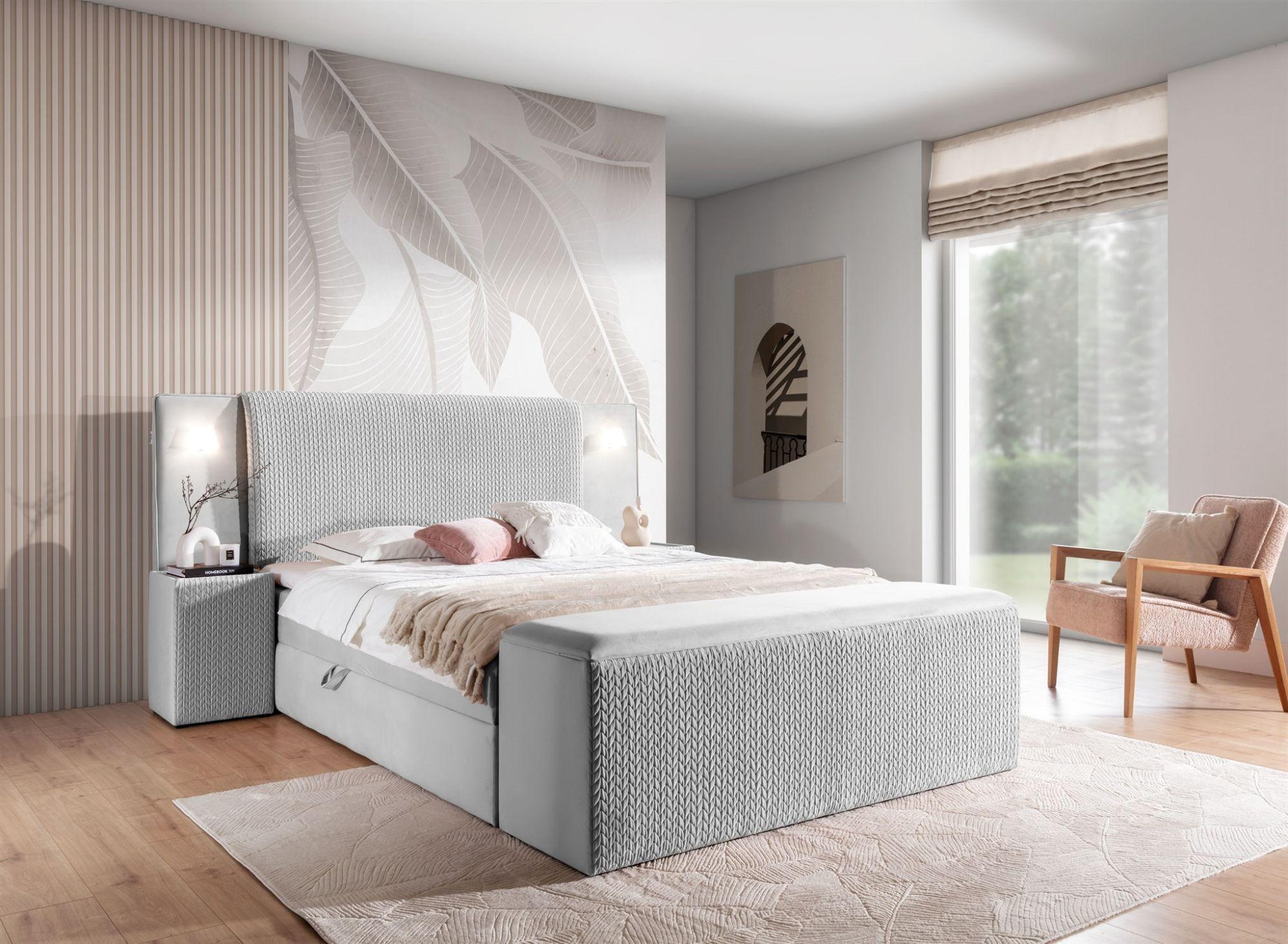 wohnli-moebel-suche-800000888271-1 BOXBETT Marten überlänge Set.4 Textil Fun Möbel Möbel > Betten > Boxspringbetten Grau