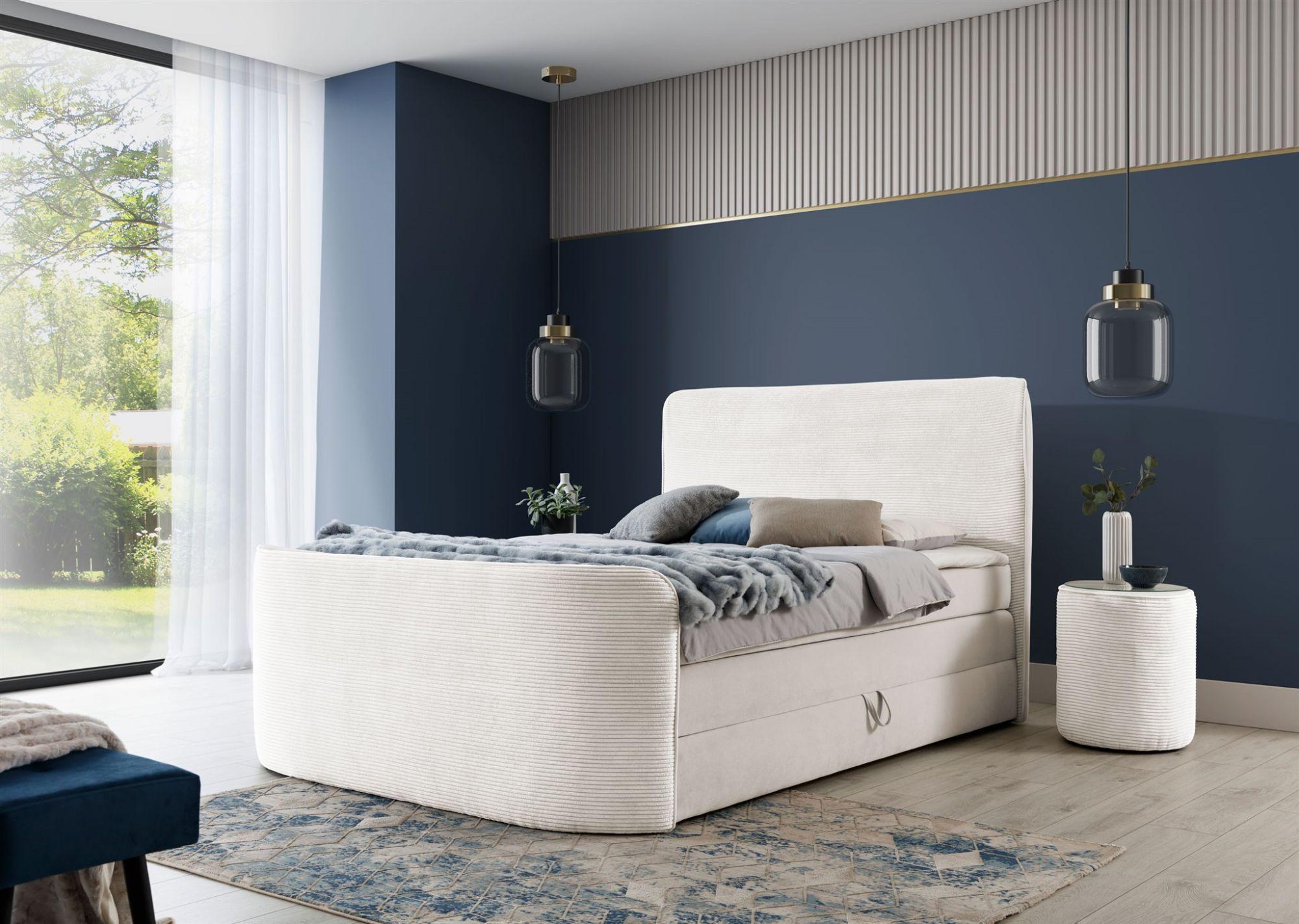 BOXSPRINGBETT Body In Stoff Paros Textil Fun Möbel Möbel > Betten > Boxspringbetten Weiß