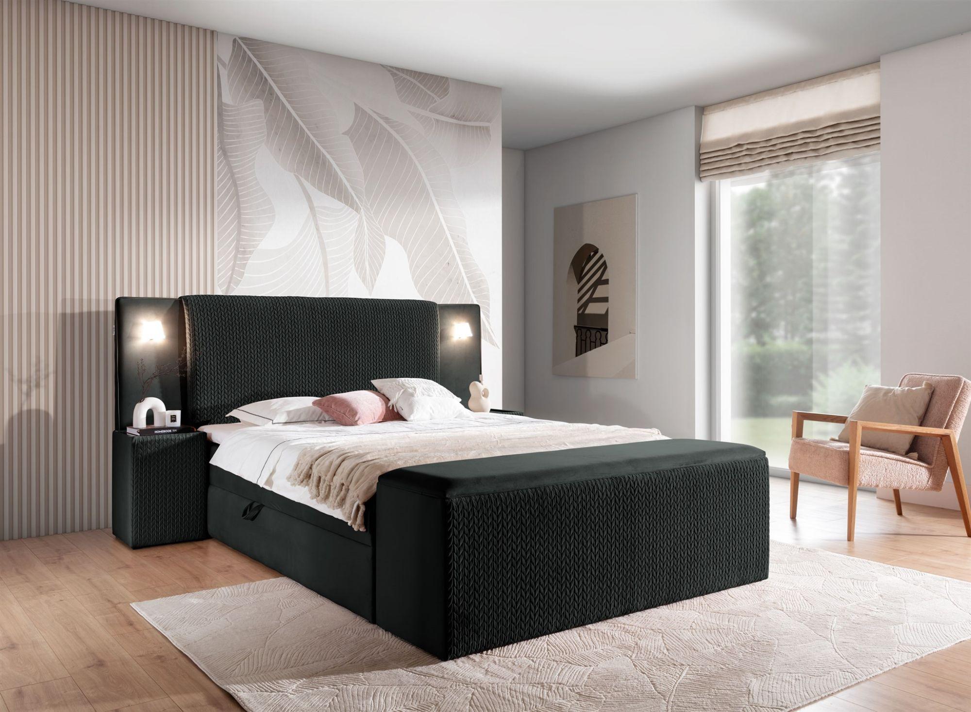 BOXBETT Marten überlänge Set.4 Textil Fun Möbel Möbel > Betten > Boxspringbetten Schwarz