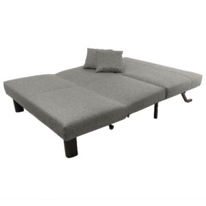 wohnli-moebel-suche-800000888385-1 FALTSOFA Kalomira Bezug Flachgewebe Metall schwarz / hellgrau Kunststoff 58aufmkessel Möbel > Sofas & Couches > Sofas Grau