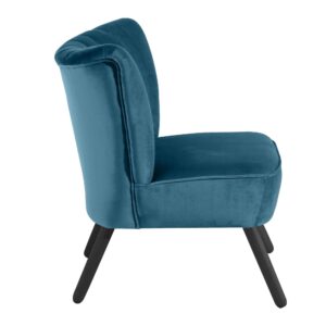 wohnli-moebel-suche-800000888460-1 SESSEL Kadisha Bezug Samtvelours Buche schwarz lackiert / petrol Kunststoff 58aufmkessel Möbel > Sessel > Polstersessel Schwarz