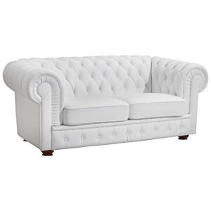 wohnli-moebel-suche-800000888501 Wohnli Möbelsuche - SOFA 2-Sitzer Kalea Bezug Kunstleder Buche nussbaum dunkel / weiß