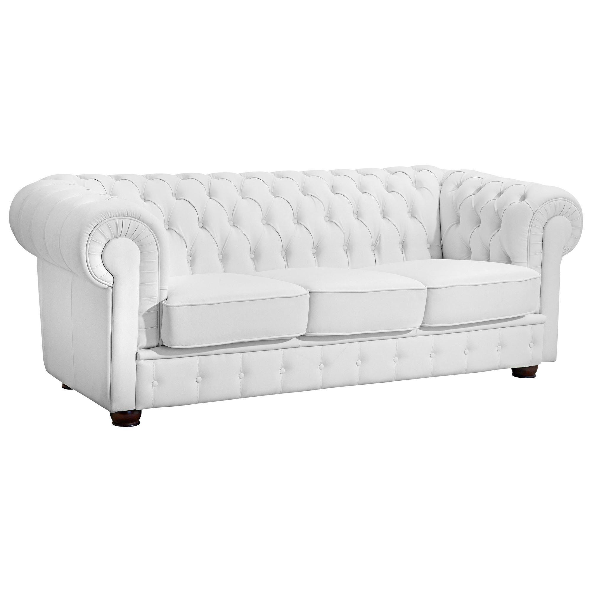 wohnli-moebel-suche-800000888515 Wohnli Möbelsuche - SOFA 3-Sitzer Kalea Bezug Kunstleder Buche nussbaum dunkel / weiß