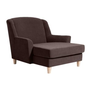 SESSEL XXL Karil Bezug Veloursstoff Buche natur / braun Kunststoff 58aufmkessel Möbel > Sessel > Polstersessel Braun