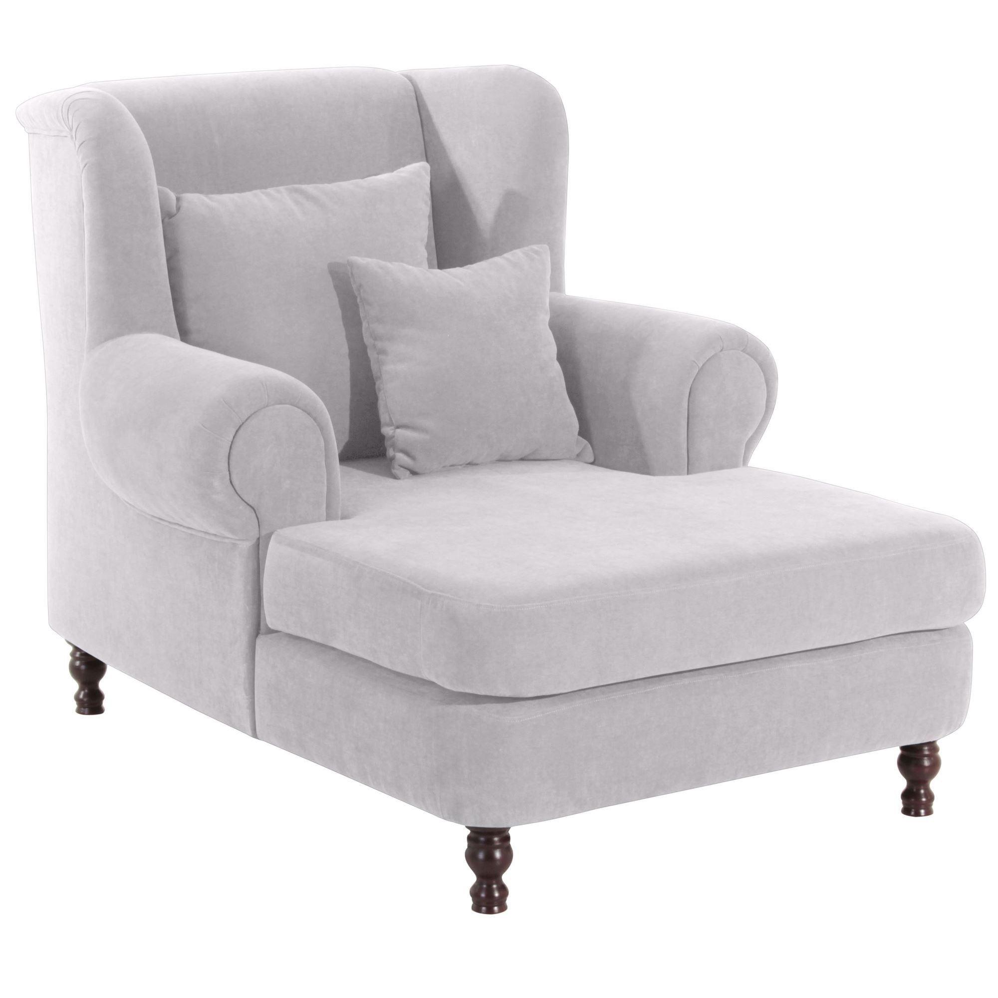 wohnli-moebel-suche-800000889279 Wohnli Möbelsuche - SESSEL XXL Karley Bezug Veloursstoff Buche nussbaum dunkel / silber