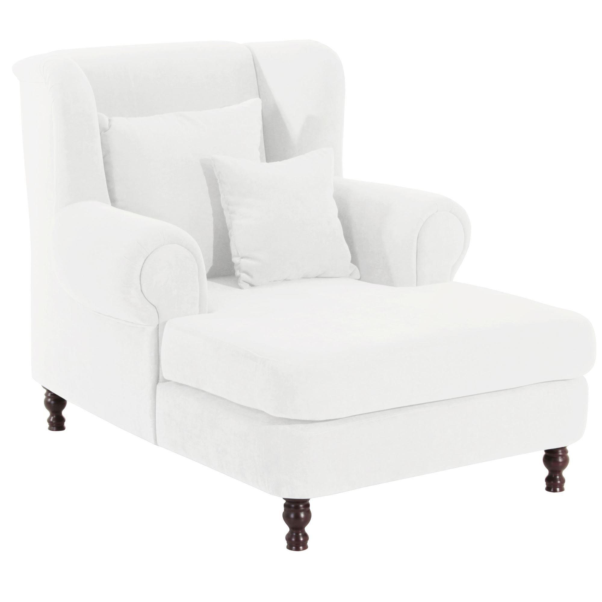 Wohnli Möbelsuche - SESSEL XXL Karley Bezug Veloursstoff Buche nussbaum dunkel / creme