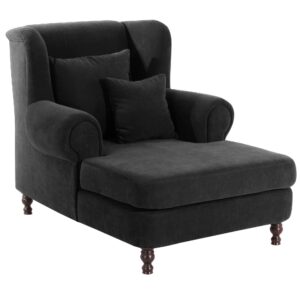 wohnli-moebel-suche-800000889315 Wohnli Möbelsuche - SESSEL XXL Karley Bezug Veloursstoff Buche nussbaum dunkel / schwarz