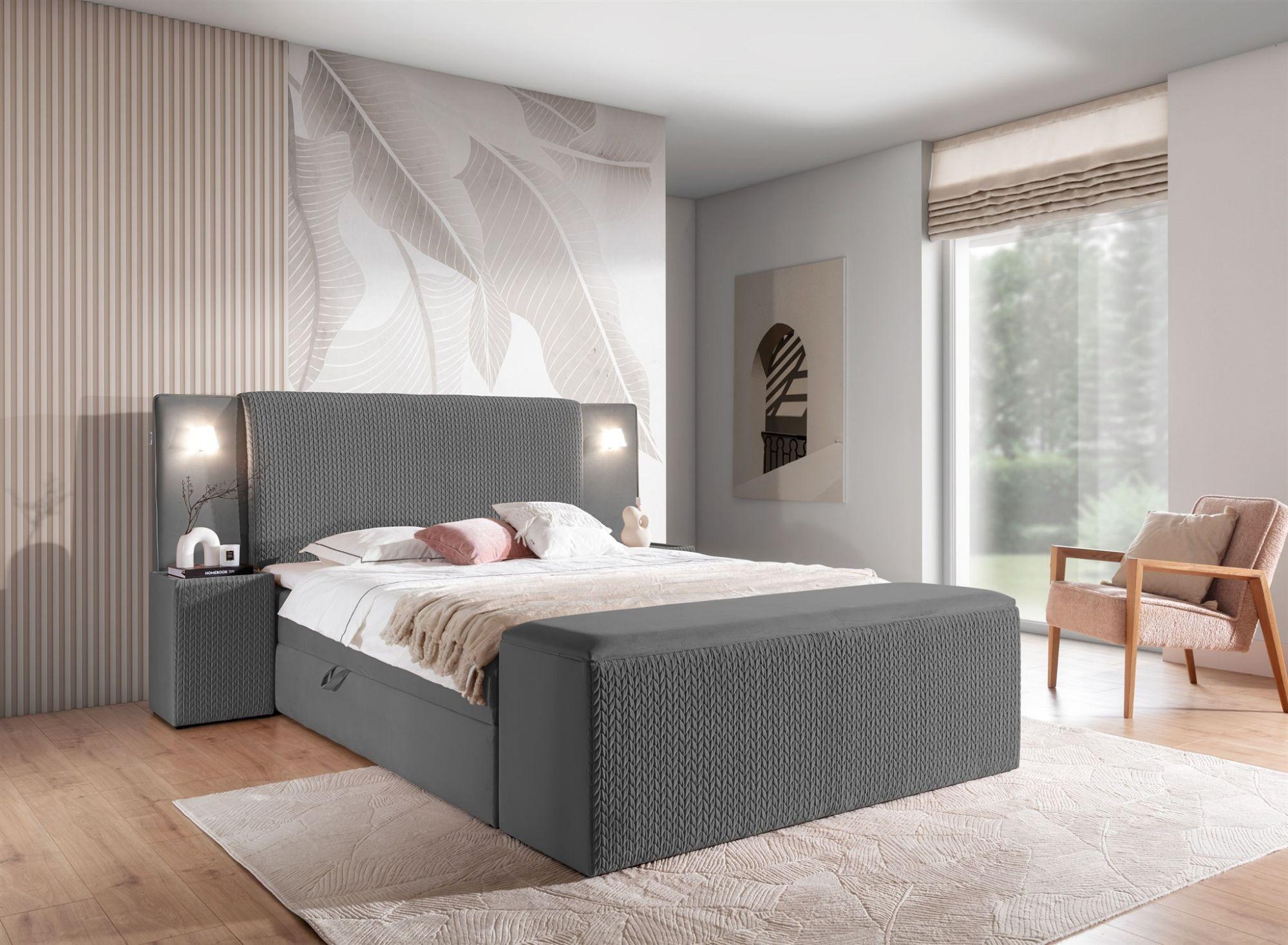 wohnli-moebel-suche-800000889421-1 BOXBETT Marten überlänge Set.4 Textil Fun Möbel Möbel > Betten > Boxspringbetten Grau