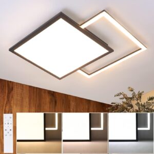 wohnli-moebel-suche-800000892126-1 LED-DECKENLEUCHTE Zelmar 53/53/4.5 cm Deckenlampe Kunststoff ZMH Lampen & Leuchten > LED-Leuchten > LED-Deckenleuchten Schwarz