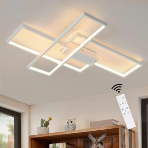 LED-DECKENLEUCHTE Sylvanas 65/47/7.5cm Deckenlampe Metall ZMH Lampen & Leuchten > LED-Leuchten > LED-Deckenleuchten Weiß
