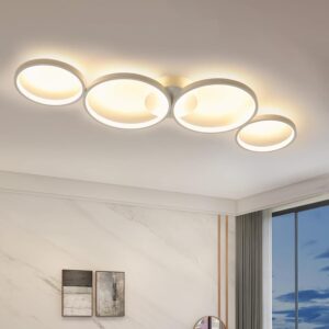 wohnli-moebel-suche-800000892143-1 LED-DECKENLEUCHTE Myrthos 31/51.5/6 cm Deckenlampe Metall ZMH Lampen & Leuchten > LED-Leuchten > LED-Deckenleuchten Weiß