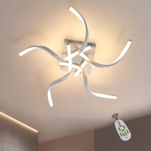 wohnli-moebel-suche-800000892148-1 LED-DECKENLEUCHTE VanCleef 65/65/14cm Deckenlampe Metall ZMH Lampen & Leuchten > LED-Leuchten > LED-Deckenleuchten Weiß