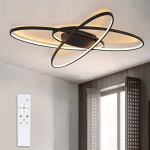 LED-DECKENLEUCHTE Zoe 85/62/7cm Deckenlampe Metall ZMH Lampen & Leuchten > LED-Leuchten > LED-Deckenleuchten Schwarz