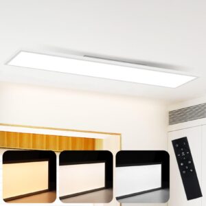 LED-DECKENLEUCHTE Thrall 100/25/1cm Deckenlampe Metall ZMH Lampen & Leuchten > LED-Leuchten > LED-Deckenleuchten Weiß