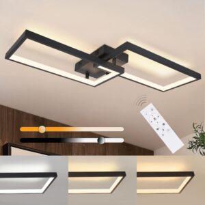 wohnli-moebel-suche-800000892195-1 LED-DECKENLEUCHTE Kerrigan 60/29/7cm Deckenlampe Metall ZMH Lampen & Leuchten > LED-Leuchten > LED-Deckenleuchten Schwarz