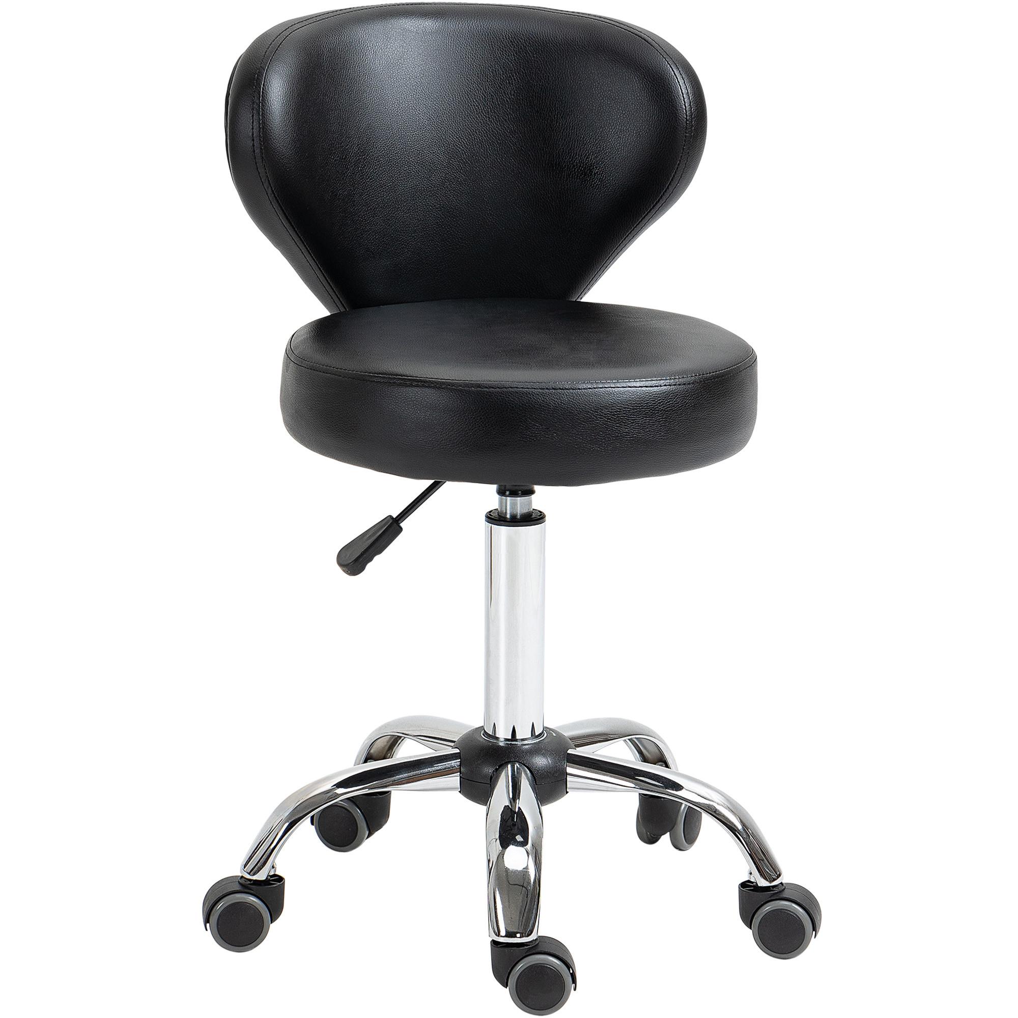 wohnli-moebel-suche-800000895493 Wohnli Möbelsuche - ROLLHOCKER höhenverstellbar Drehhocker drehbar Salon Hocker mit Lehne Schwarz