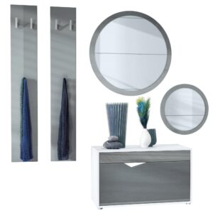 Wohnli Möbelsuche - GARDEROBE Espoo Grau Hochglanz