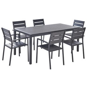 Wohnli Möbelsuche - GARTENMÖBEL SET 6-Sitzer Aluminium schwarz Vernio
