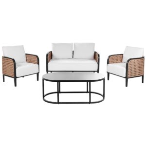 wohnli-moebel-suche-800000898505 Wohnli Möbelsuche - LOUNGE SET 4-Sitzer Aluminium schwarz Auflagen weiß Montefalco