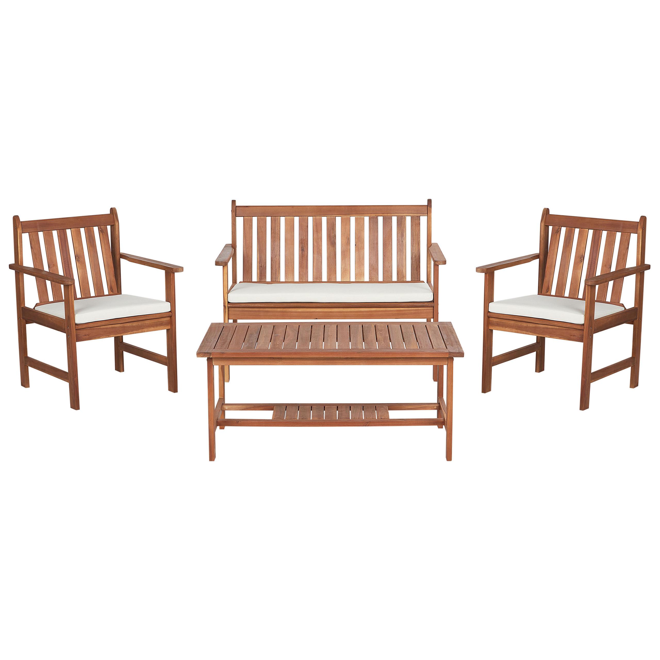 wohnli-moebel-suche-800000898506 Wohnli Möbelsuche - LOUNGE SET 4-Sitzer Akazienholz hellbraun Auflagen weiß Altidona