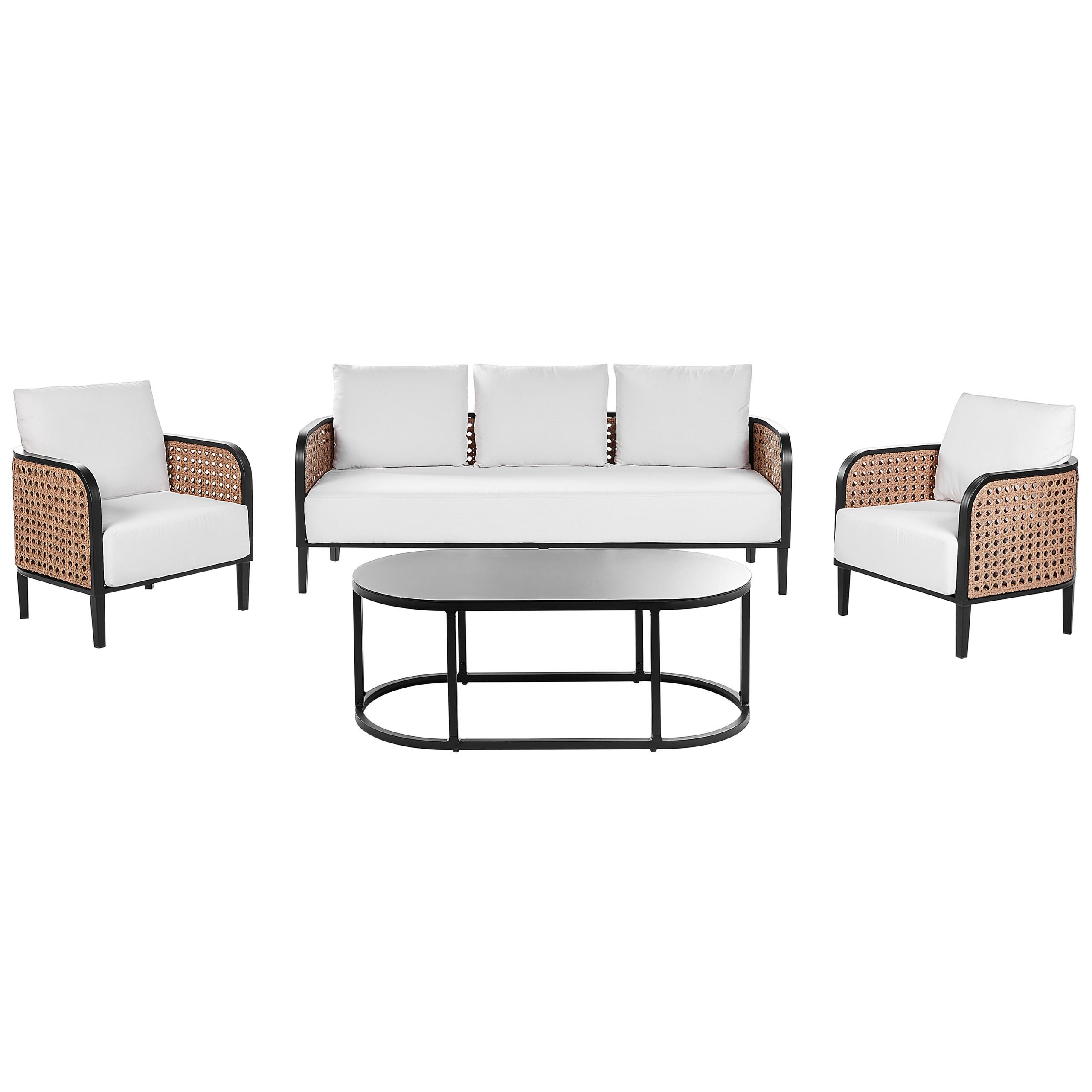 Wohnli Möbelsuche - LOUNGE SET 5-Sitzer Aluminium schwarz Auflagen weiß Montefalco