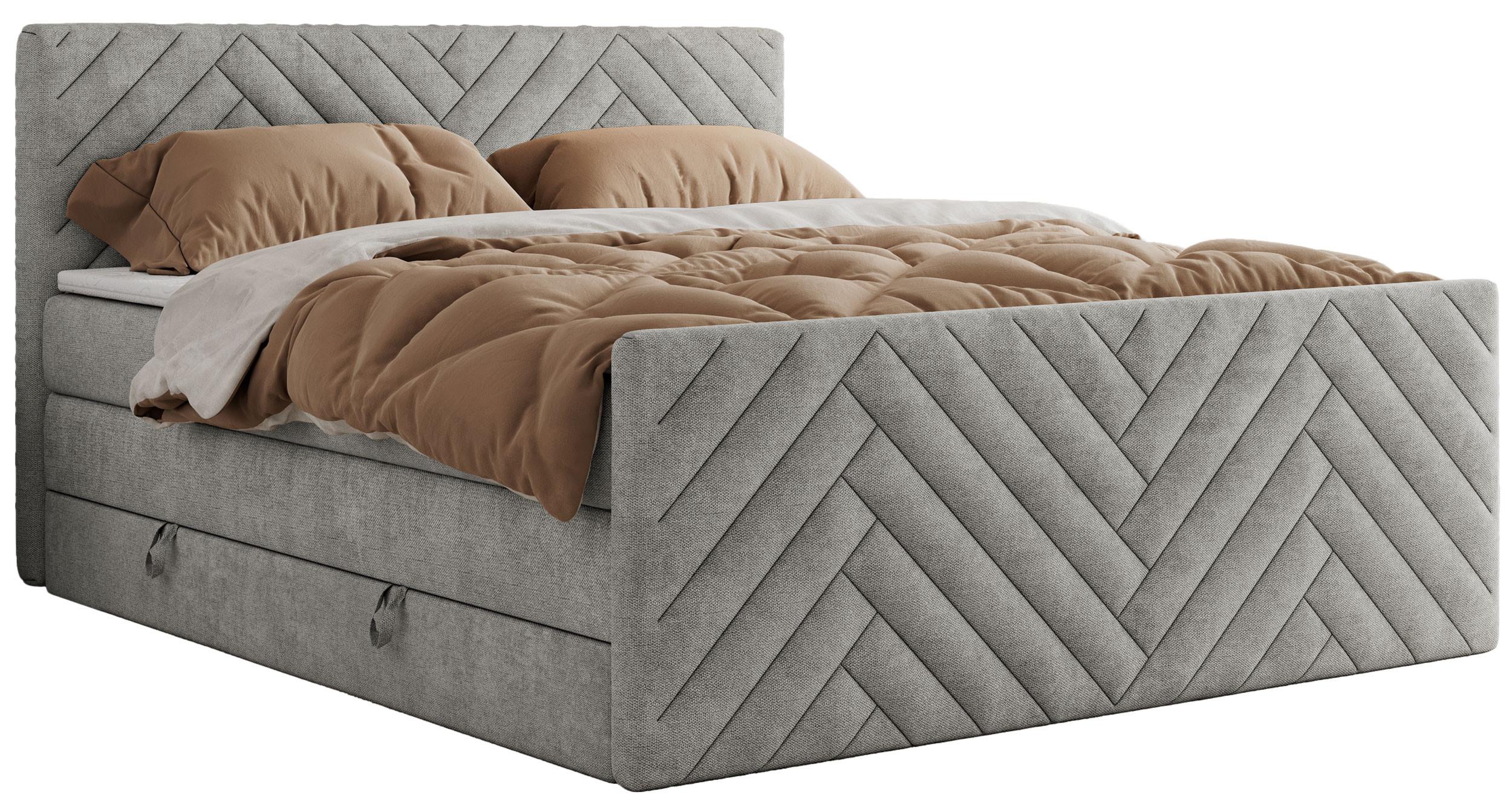 wohnli-moebel-suche-800000898767 Wohnli Möbelsuche - BOXSPRINGBETT PARIS KING DUO - 140/200 - Hellgrau Struktur - H3