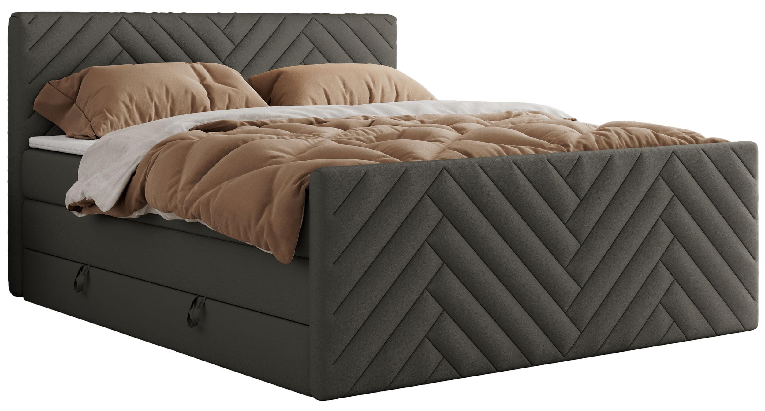 wohnli-moebel-suche-800000898792 Wohnli Möbelsuche - BOXSPRINGBETT PARIS KING DUO - 180/200 - Grau Kunstleder - H4