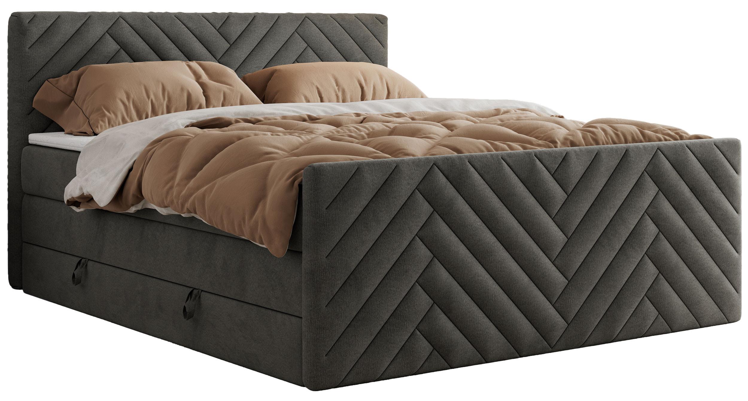 wohnli-moebel-suche-800000898829 Wohnli Möbelsuche - BOXSPRINGBETT PARIS KING DUO - 200/200 - Dunkelgrau Velvet - H3