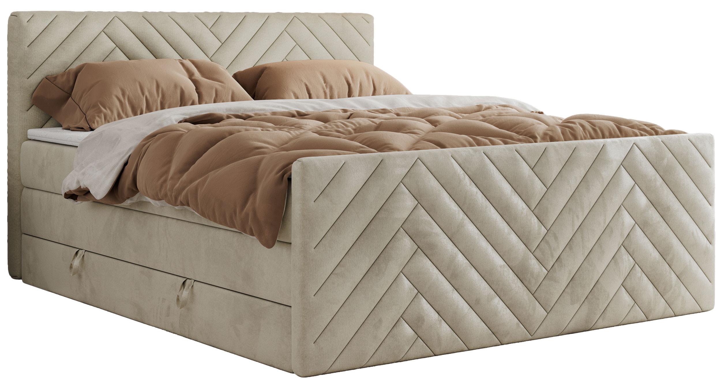 wohnli-moebel-suche-800000898868 Wohnli Möbelsuche - BOXSPRINGBETT PARIS KING DUO - 180/200 - Beige Velvet - H3
