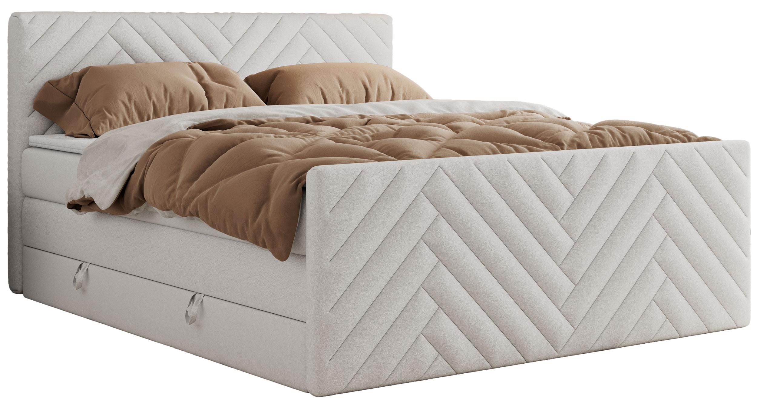 wohnli-moebel-suche-800000898933 Wohnli Möbelsuche - BOXSPRINGBETT PARIS KING DUO - 200/200 - Weiß Kunstleder - H4