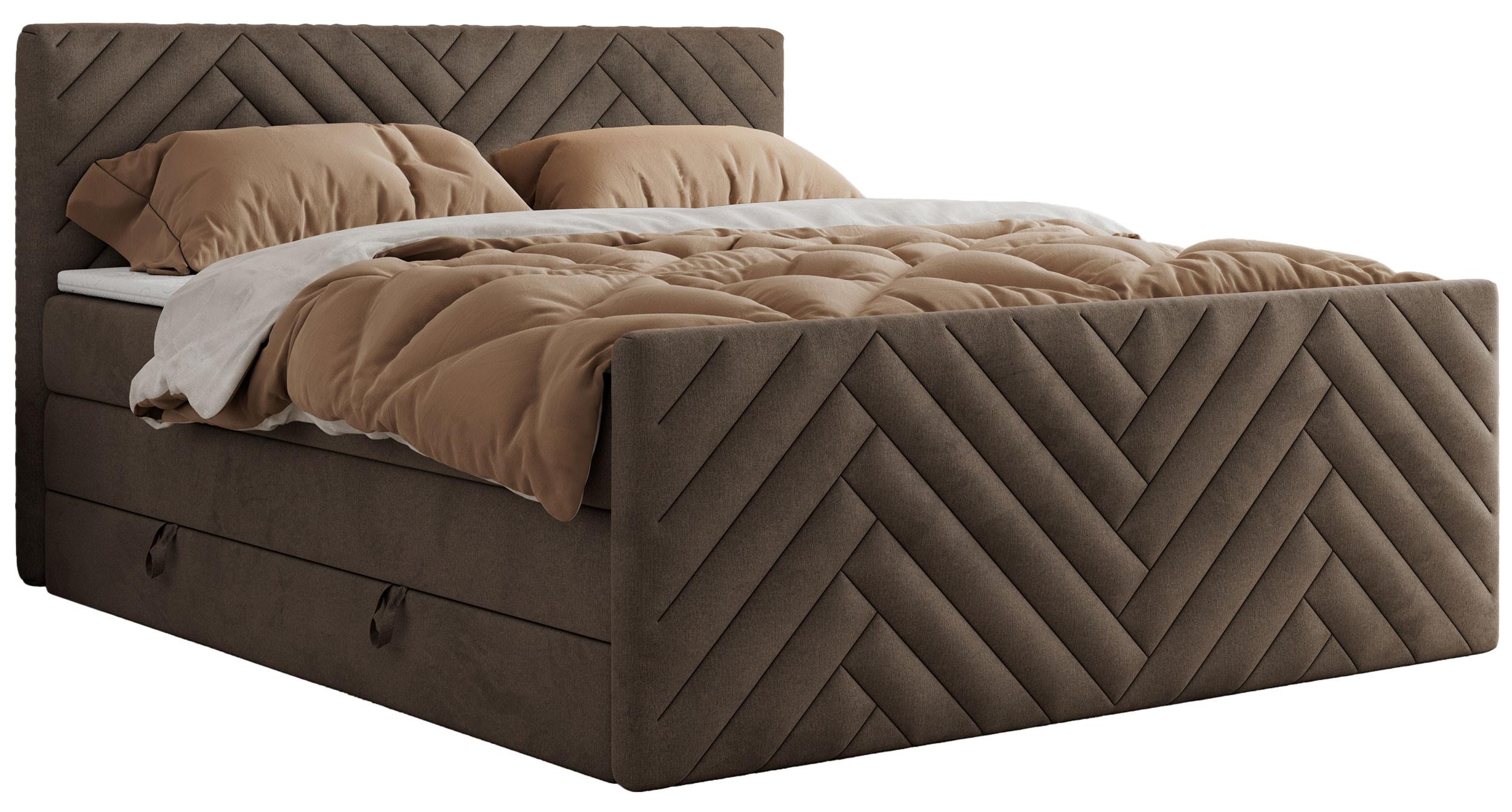 wohnli-moebel-suche-800000898937 Wohnli Möbelsuche - BOXSPRINGBETT PARIS KING DUO - 200/200 - Braun Velvet - H4