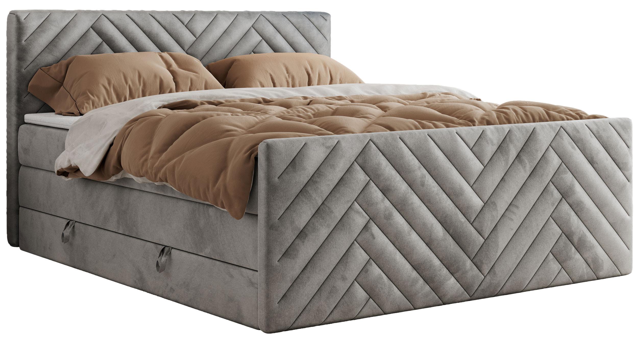 wohnli-moebel-suche-800000898940 Wohnli Möbelsuche - BOXSPRINGBETT PARIS KING DUO - 200/200 - Hellgrau Velvet - H3