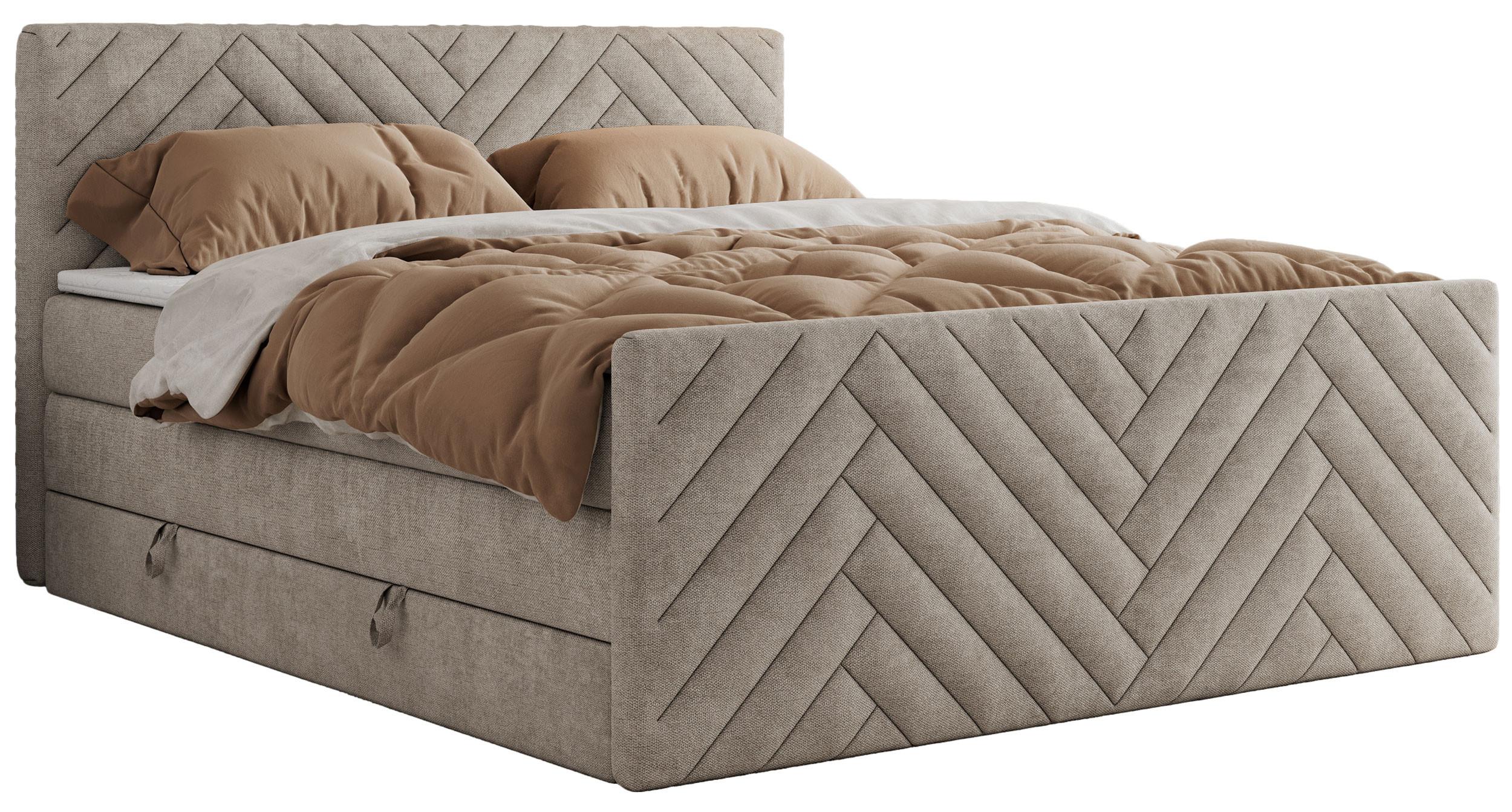 wohnli-moebel-suche-800000898947 Wohnli Möbelsuche - BOXSPRINGBETT PARIS KING DUO - 140/200 - Beige Struktur - H4
