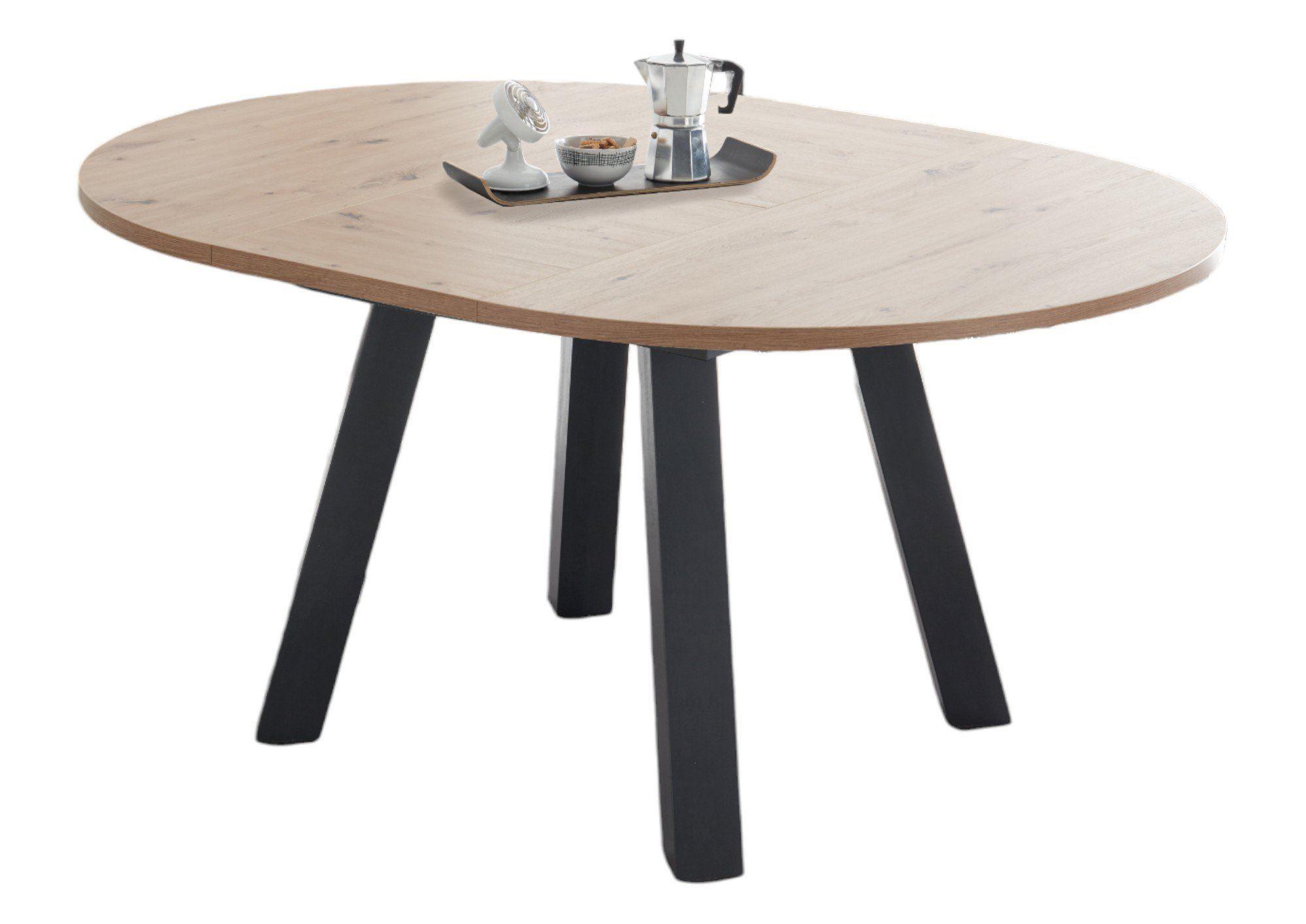 ESSTISCH Rund ausziehbar Edda 2 130 x 130 x 78 Küchentisch Graphit/Asteiche Holz 58aufmkessel Möbel > Tische > Esstische Braun