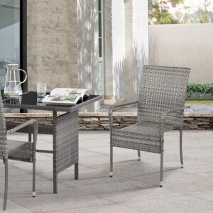 wohnli-moebel-suche-800000900627-1 GARTENSTÜHLE Yoro 2er-Set Kunststoff Juskys Garten & Outdoor > Gartenmöbel > Gartenstühle Grau