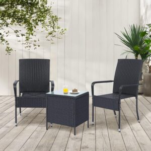 wohnli-moebel-suche-800000900633-1 GARTENSTÜHLE Yoro 8er-Set Kunststoff Juskys Garten & Outdoor > Gartenmöbel > Gartenstühle Schwarz