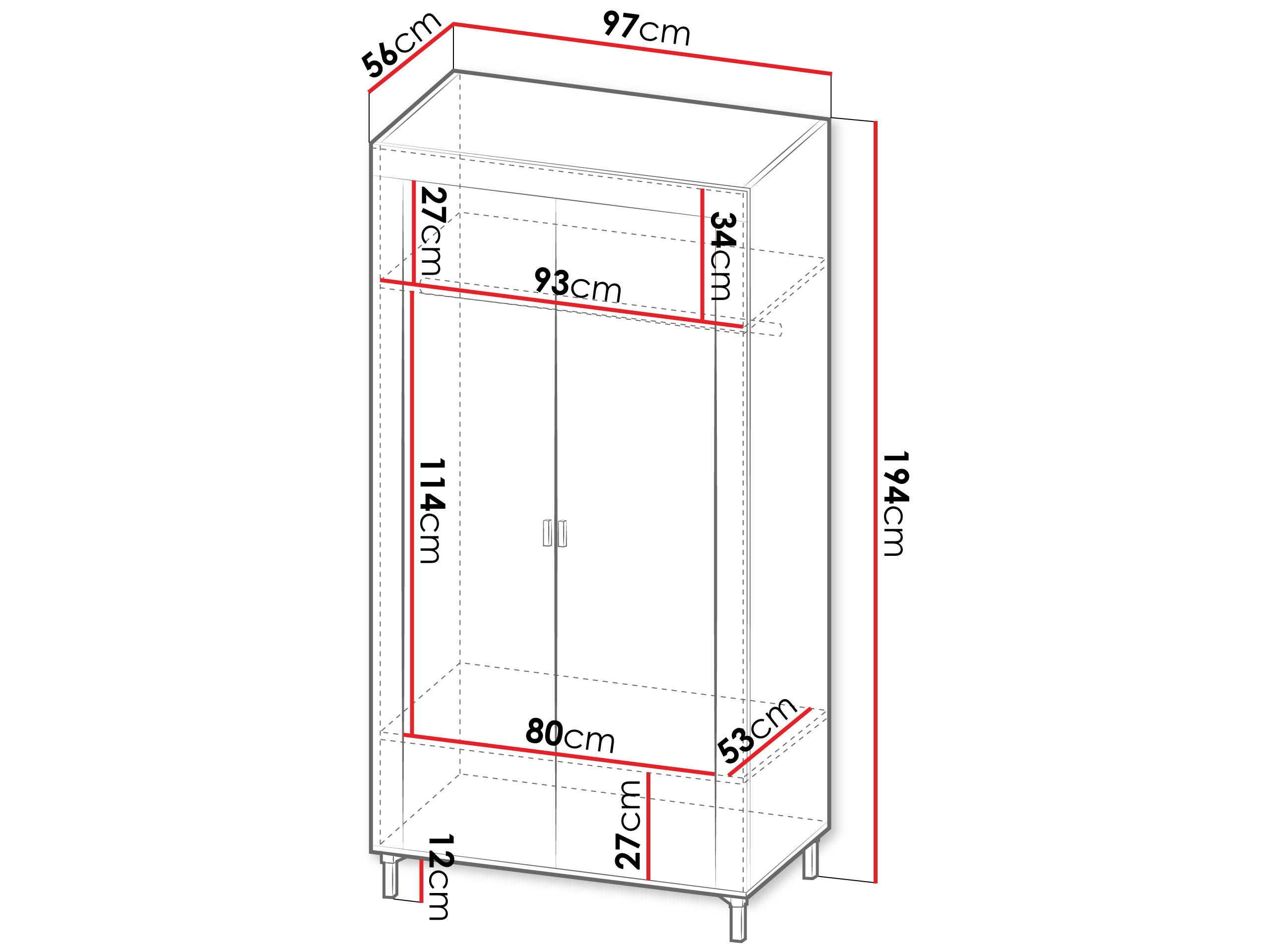 KLEIDERSCHRANK Mossa 2D MO01 Holzwerkstoff MIRJAN24 Möbel > Schränke > Kleiderschränke Weiß