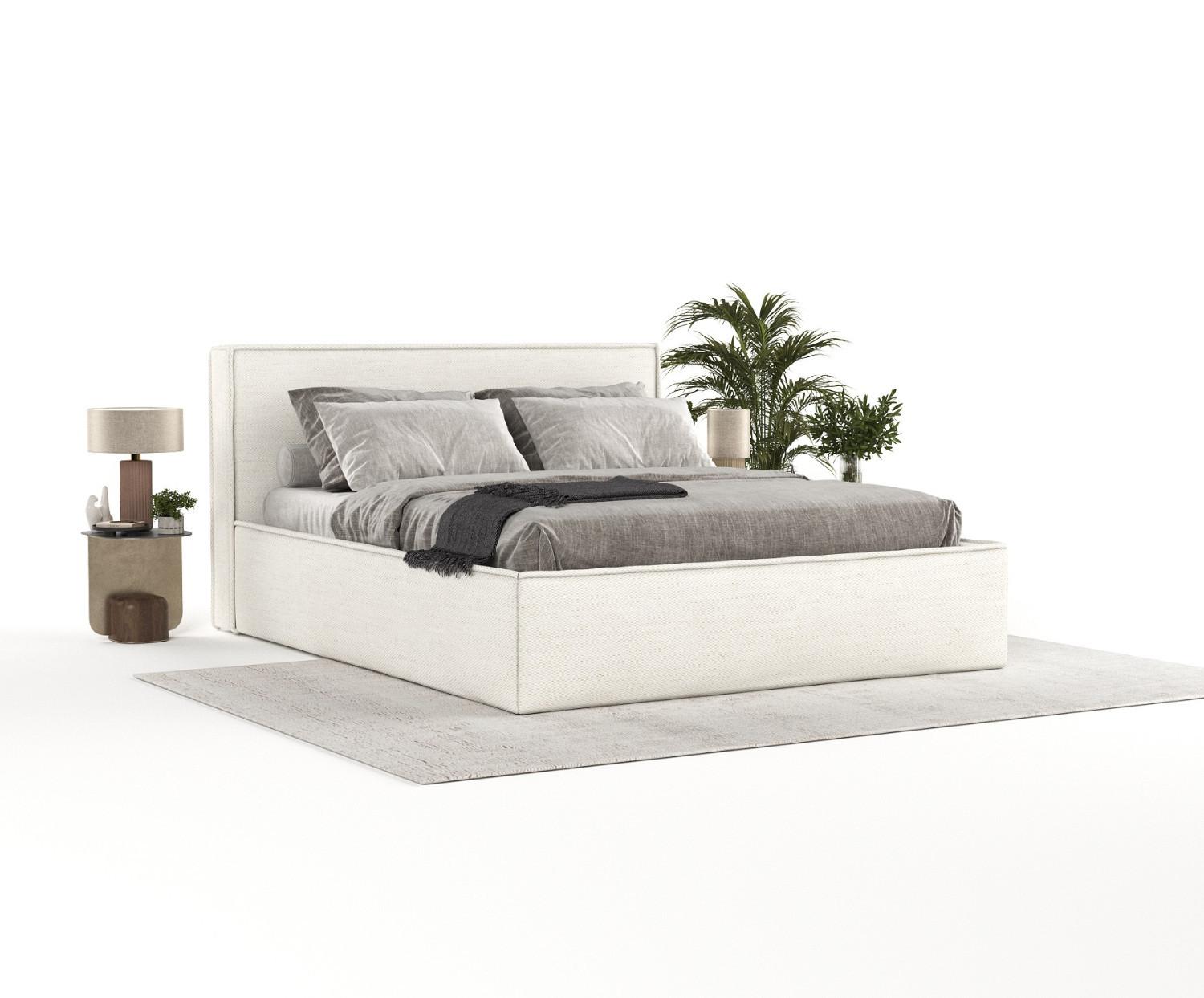 POLSTERBETT Sato mit Stauraum 180/200 cm Creme im Modesto Stoff Textil AltaBeds Möbel > Betten > Polsterbetten Weiß