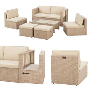 wohnli-moebel-suche-800000902770-1 LOUNGEGARNITUR Salou beige Kunststoff Juskys Garten & Outdoor > Gartenmöbel > Gartenmöbel-Sets Beige