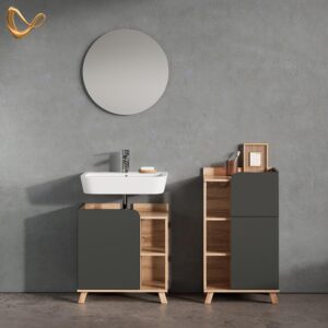 UNTERSCHRANK Marano Anthrazit 50 x 90 cm mit Tür und Schublade Holzwerkstoff Livinity® Möbel > Schränke > Badezimmerschränke Anthrazit